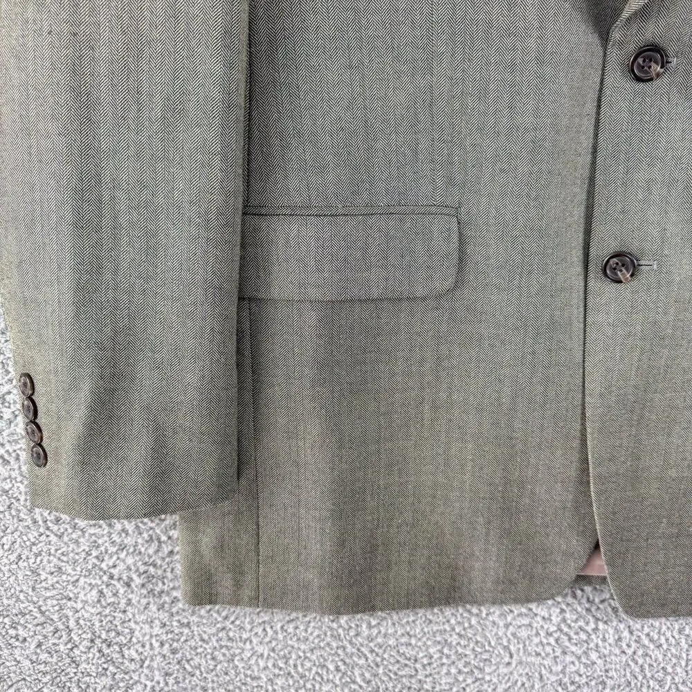 Lauren Ralph Lauren Blazer Mens 42L Gray Green Silk Wool Blend Sport Coat Jacket